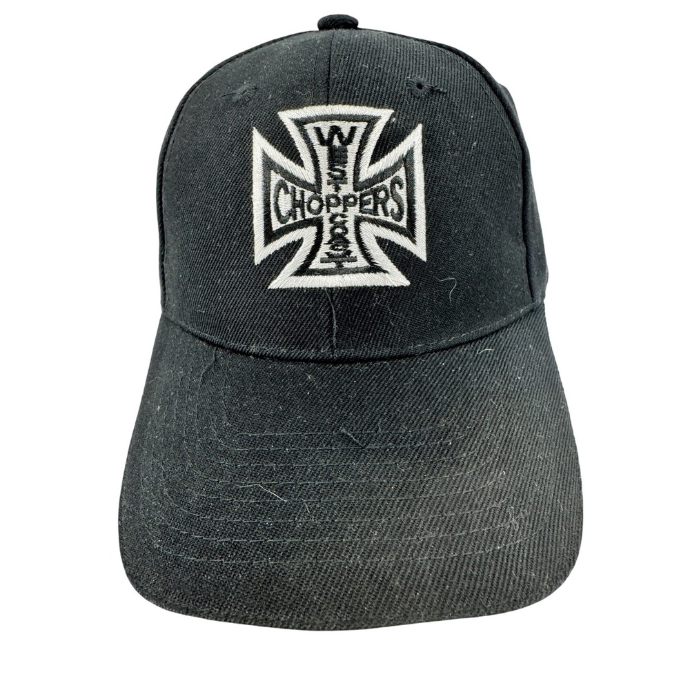 New‎ West Coast Choppers Baseball Cap Men OSFA Black Embroidered Iron Cross Hat